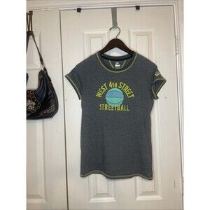 Vintage 2000s L Nike Gray “West 4th Street Streetball” Tee Y2K Athletic T-Shirt
